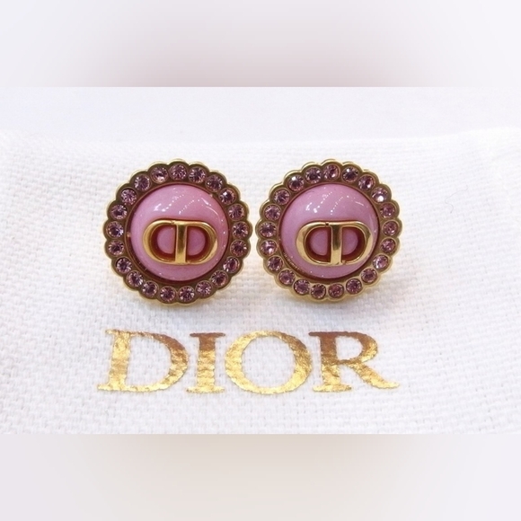 Rare Christian Dior Pink Petit CD Stud Earrings! - Picture 5 of 15